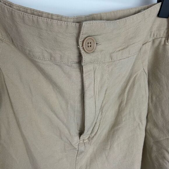 Torrid linen blend shorts size 18 khaki cuffed front pleat Y2K lined - Picture 3 of 10